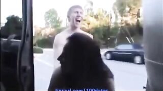 A nice cumshot on beautiful natural girlfriends' tits with gesture and lust