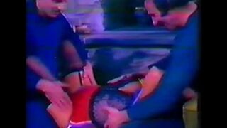 A hot Italian threesome scene from a classic porn movie