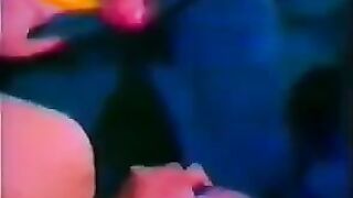 A hot Italian threesome scene from a classic porn movie