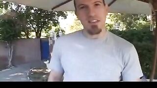 The girl sucks the guy's nipple and he puts it in her pussy