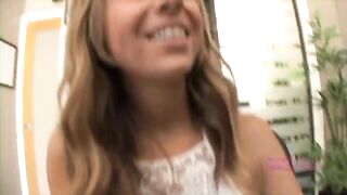 The girl demonstrates her boobs, but performs like a slut