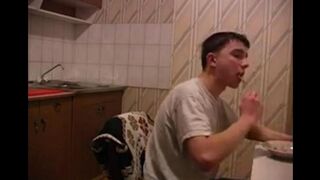 A mother with cancer fucked her son in the kitchen, a scene as raw as it gets