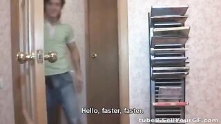 The young man shoots sex videos with amateur girls