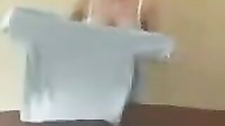 The girl with big milk teaches the master class of nipples