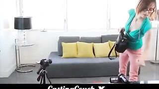 Young brunette woman fucks at her first sex casting in this hot video