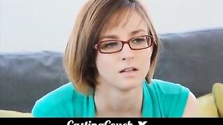 Young brunette woman fucks at her first sex casting in this hot video