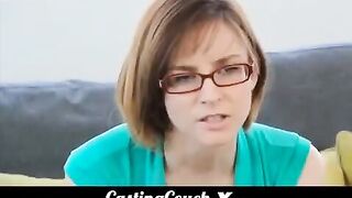 Young brunette woman fucks at her first sex casting in this hot video