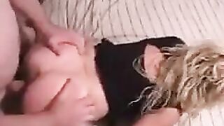 A husband fucked a beautiful point of his wife at home
