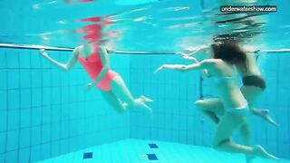 Nude beauties in the pool, captured by a sneaky camera