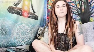 A funny hairy girl showed her boobs and pussy while masturbating online