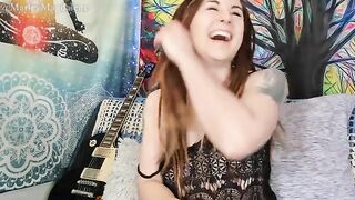 A funny hairy girl showed her boobs and pussy while masturbating online