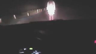 The girl was exercising outdoors when she met a stranger