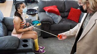 Adorable princess takes on old man’s cock in every position