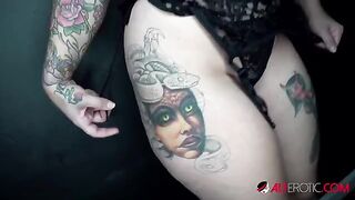Inked busty babe Payton Preslee gets her pussy full of sticky sperm