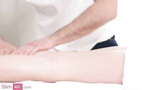 A masseur with a chiseled body seduced his client, the slim beauty