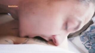 The couple is engaged in gentle sex, exploring each other’s bodies passionately