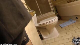 A woman has sex at home with her boyfriend, showcasing passion in glasses