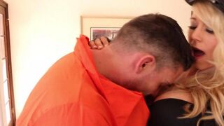 A wanted fugitive got fucked by a hot police officer with big tits