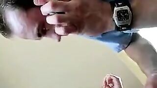 Fisting sex with a girl using a mobile phone and remote control