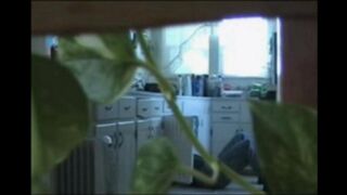 A married couple has fun in their apartment without clothes