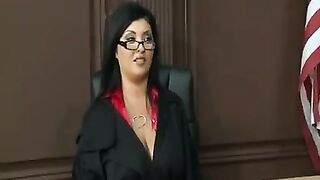 A mature woman in a uniform gets her big boobs caressed and licked
