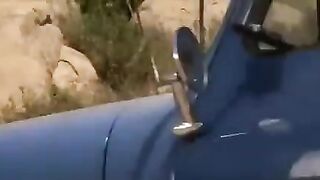 The driver had sex with his passenger right on the car, nice view