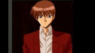 A girl with big eyes passionately makes a blowjob in this hot hentai video