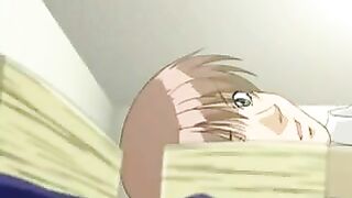 A girl with big eyes passionately makes a blowjob in this hot hentai video