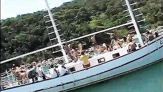 A bunch of girls are ready to get fucked on a yacht