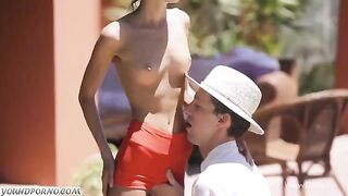 Skinny teen Gina Jerson gets her pussy railed by a huge dick