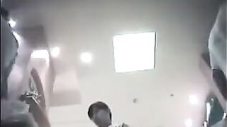 A girl was fucking near the checkout in the store, not knowing there was a camera