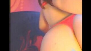 A sexy girl has sex with herself using a vibrator in all her holes