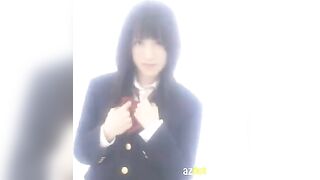 Hot Japanese schoolgirl masturbates herself in the kinkiest way ever