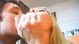 A blonde is not shy to have sex with a rich man