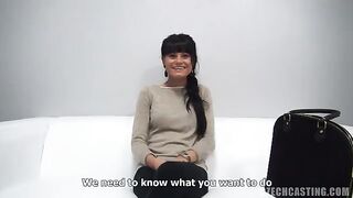 Condom sex with a young model at a Czech casting