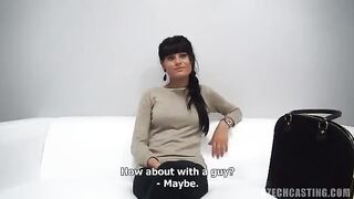 Condom sex with a young model at a Czech casting