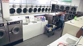 The guy fucked pretty Dillion Harper in the laundry, showcasing her stunning curves