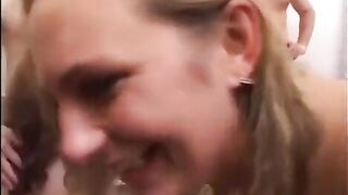 A crowd of young people has an experience of a group sex