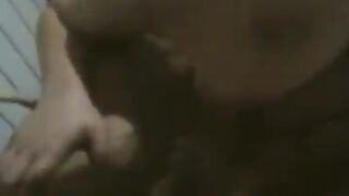 A chubby woman dances naked in front of her husband, showcasing her bold side