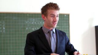 The student was punished by the teacher in a bold way