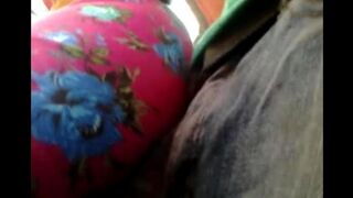 A man has a riser and masturbates on the bus with girls