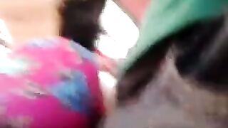 A man has a riser and masturbates on the bus with girls