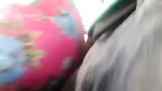 A man has a riser and masturbates on the bus with girls