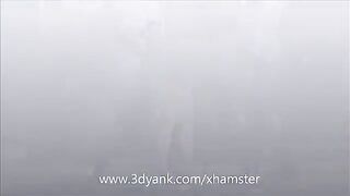 Babe anime fucked by two huge cocks and filled with cum