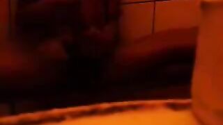 The girl washed away in the shower and then amused herself