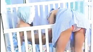 The man with a big dick fucked the cute babysitter with small tits