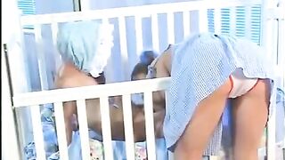 The man with a big dick fucked the cute babysitter with small tits