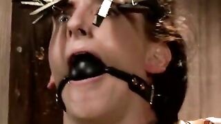 The poor girl was tied up and a vibrator was used on her