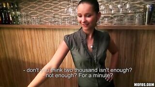 A beautiful girl is fucking with her bartender in this hot POV video