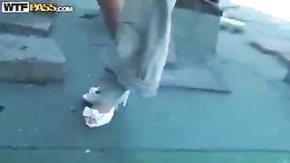 Tourist left his girl in the mountains and fucked a local girl